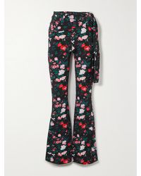 Rabanne - Floral-Print Stretch-Jersey Flared Pants - Lyst