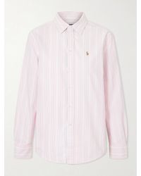 Polo Ralph Lauren - Embroidered Striped Oxford Cotton Shirt - Lyst