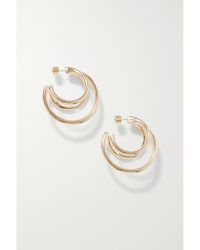 Jennifer Fisher - Triple Lilly Gold-plated Hoop Earrings - Lyst