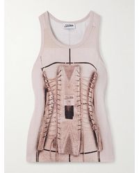 Jean Paul Gaultier - Trompe L'Oeil Printed Ribbed Cotton-Blend Jersey Tank - Lyst