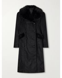 Simone Rocha - Double-Breasted Plush-Trimmed Shell Coat - Lyst