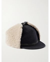 Brunello Cucinelli - Embellished Shearling-Trimmed Wool-Felt Cap - Lyst