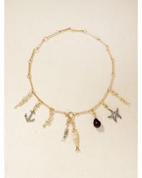 Lucy Delius - Show Your Bones 14-Karat Rhodium-Plated, Diamonds And Pearl Necklace - Lyst