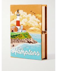 Olympia Le-Tan - The Hamptons Embroidered Appliquéd Canvas Clutch - Lyst