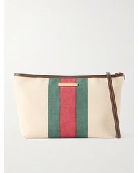Gucci - Mini Leather And Webbing-Trimmed Coated-Canvas Shoulder Bag - Lyst