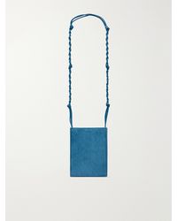 Jil Sander - Tangle Small Leather-Trimmed Suede Shoulder Bag - Lyst