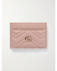 Gucci - Gg Marmont Quilted Textured-Leather Cardholder - Lyst
