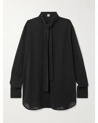 TOTEME - Tie-Neck Crepe De Chine Blouse - Lyst