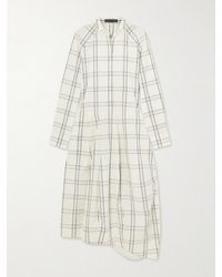 Tibi - Russel Paneled Checked Cotton-Poplin Midi Shirt Dress - Lyst