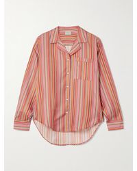 Comme Si - Striped Silk-Twill Shirt - Lyst
