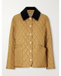 Burberry - Corduroy-Trimmed Quilted Shell Jacket - Lyst