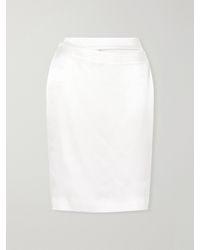 TOVE - June Cut-Out Silk-Satin Knee-Length Skirt - Lyst