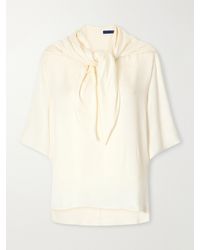 Sharon Wauchob - Anita Scarf-Detailed Satin T-Shirt - Lyst