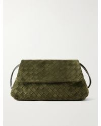 Bottega Veneta - Giorno Intrecciato Suede Shoulder Bag - Lyst