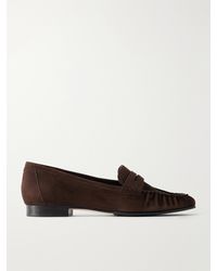Aeyde - Aldous Suede Penny Loafers - Lyst