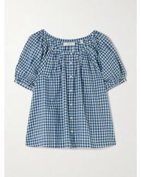 Doen - June Gathered Gingham Organic Cotton Blouse - Lyst