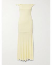 SIR. - Elia Off-The-Shoulder Twisted Pleated Knitted Midi Dress - Lyst