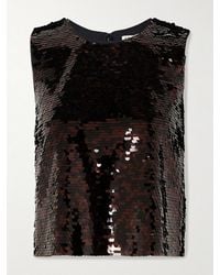 STAUD - Seraphina Sequined Tulle Top - Lyst
