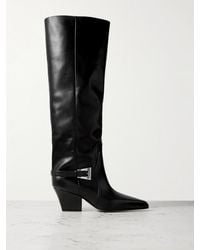 Paris Texas - Jane Buckled Leather Knee Boots - Lyst