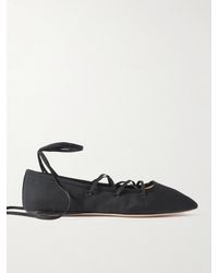 Loeffler Randall - Louisa Lace-Up Faille Ballet Flats - Lyst