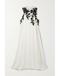 Oscar de la Renta - Cold-shoulder Sequin-embellished Embroidered Silk-blend Crepe And Tulle Gown - Lyst