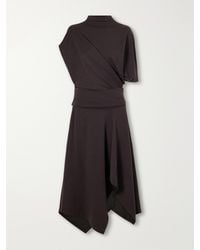 Lemaire - Twist Asymmetric Draped Wool-Blend Jersey Maxi Dress - Lyst