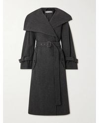 Acne Studios - Oversized Belted Herringbone Wool-Blend Coat - Lyst