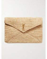 Saint Laurent - Cassandre Raffia Clutch - Lyst