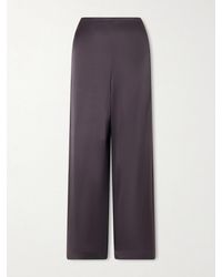 STAUD - Stroll Silk-Blend Satin Wide-Leg Pants - Lyst