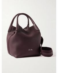 Loro Piana - Bale Canvas-Trimmed Textured-Leather Tote - Lyst