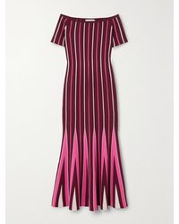 Gabriela Hearst - Medea Off-The-Shoulder Striped Wool Maxi Dress - Lyst