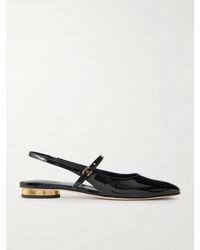 Tod's - Patent-Leather Mary Jane Slingback Flats - Lyst