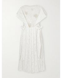 Simone Rocha - Embellished Pleated Lace Midi Dress - Lyst