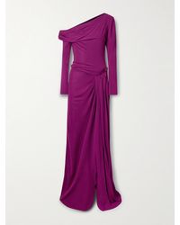 16Arlington - Polyta One-Shoulder Pleated Draped Jersey Gown - Lyst