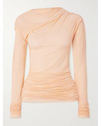 Dries Van Noten - Draped Stretch-Mesh Top - Lyst