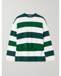 Max Mara - T-Shirt À Manches Longues Asymétrique En Jersey À Rayures Jesone - Lyst