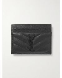 Saint Laurent - Monogramme Quilted Textured-Leather Cardholder - Lyst