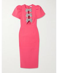 Rebecca Vallance - Posey Midikleid Aus Cady Mit Cut-Outs Und Verzierungen - Lyst