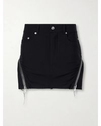Rick Owens - Bolan Banana Frayed Wool Grain De Poudre Mini Skirt - Lyst