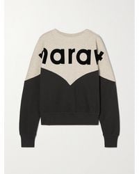 Isabel Marant - Houston Flocked Two-Tone Cotton-Blend Jersey Sweatshirt - Lyst