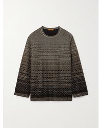 Missoni - Sequined Striped Metallic Crochet-Knit Sweater - Lyst