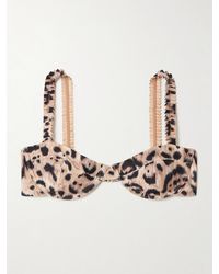 Agua Bendita - Agraz Ruffled Leopard-Print Stretch Recycled Bikini Top - Lyst