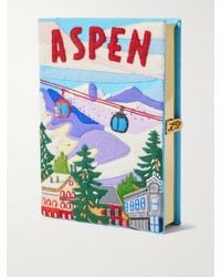 Olympia Le-Tan - Aspen Embroidered Appliquéd Canvas Clutch - Lyst