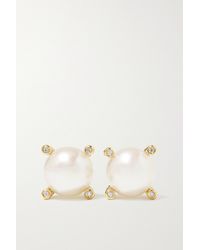 David Yurman 18-karat Gold, Pearl And Diamond Earrings - Metallic