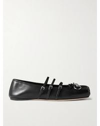 Gucci - Horsebit Leather Flat - Lyst