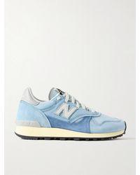 New Balance - 574 Leather-Trimmed Suede And Mesh Sneakers - Lyst