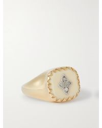 Pascale Monvoisin - Chevalière En Or 9 Carats (375/1000) Bakélite Et Diamants Pierrot - Lyst