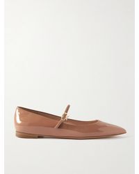 Gianvito Rossi - Vernice Patent-Leather Mary Jane Point-Toe Flats - Lyst