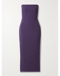 Alex Perry - Strapless Stretch-Crepe Midi Dress - Lyst