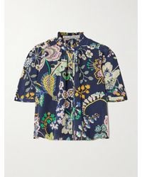 Alix Of Bohemia - Winn Cropped Printed Silk Crepe De Chine Shirt - Lyst